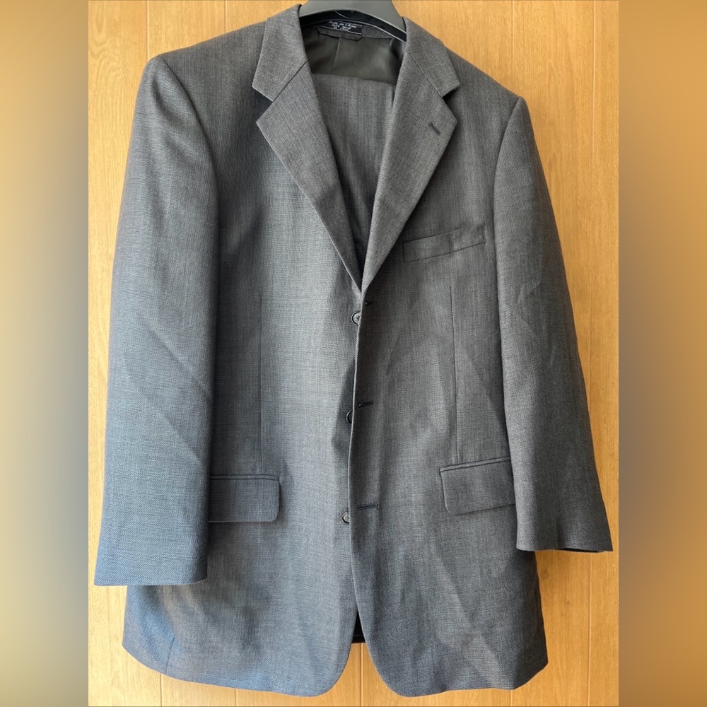 Bernhard Altmann 2 Piece Suit Jacket & Pants Men’s 42L-W36 Dark Gray 100% Wool